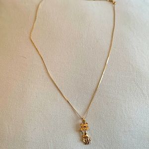 Cat pendant gold necklace